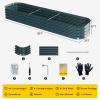 imageEAST OAK Raised Garden Bed Kits Galvanized Raised Bed for Gardening Vegetables Flowers 8 x 2 x 1ft Metal Raised Planter Bed for Water Trough Garden Boxes and Metal Planters Outdoor Emerald GreenEmerald Green