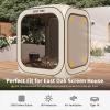 imageEAST OAK Sun Shade Sail Canopy Cover for EAST OAK Screen House ampamp PopUp Tent 10 x 10 FT Sun Protection UPF 50 210D Oxford SilverCoated Fabric 74quot x 54quot Pack of 3 Not Include TentBeige