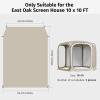 imageEAST OAK Sun Shade Sail Canopy Cover for EAST OAK Screen House ampamp PopUp Tent 10 x 10 FT Sun Protection UPF 50 210D Oxford SilverCoated Fabric 74quot x 54quot Pack of 3 Not Include TentBeige