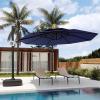 imageEAST OAK and FlameampampShade Patio Umbrella 10ft Square Outdoor Umbrella Large Offset Cantilever Umbrella with 360 Rotation Heavy Duty Windproof and UV Resistant Double Top Umbrella for Pool and Deck Night BlueNight Blue