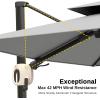 imageEAST OAK and FlameampampShade Patio Umbrella 10ft Square Outdoor Umbrella Large Offset Cantilever Umbrella with 360 Rotation Heavy Duty Windproof and UV Resistant Double Top Umbrella for Pool and Deck Night BlueMountain Grey