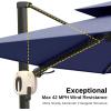 imageEAST OAK and FlameampampShade Patio Umbrella 10ft Square Outdoor Umbrella Large Offset Cantilever Umbrella with 360 Rotation Heavy Duty Windproof and UV Resistant Double Top Umbrella for Pool and Deck Night BlueNight Blue
