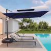 imageEAST OAK and FlameampampShade Patio Umbrella 10ft Square Outdoor Umbrella Large Offset Cantilever Umbrella with 360 Rotation Heavy Duty Windproof and UV Resistant Double Top Umbrella for Pool and Deck Night BlueNight Blue