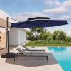 imageEAST OAK and FlameampampShade Patio Umbrella 10ft Square Outdoor Umbrella Large Offset Cantilever Umbrella with 360 Rotation Heavy Duty Windproof and UV Resistant Double Top Umbrella for Pool and Deck Night BlueNight Blue