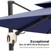 imageEAST OAK and FlameampampShade Patio Umbrella 10ft Square Outdoor Umbrella Large Offset Cantilever Umbrella with 360 Rotation Heavy Duty Windproof and UV Resistant Double Top Umbrella for Pool and Deck Night BlueNight Blue