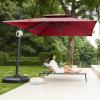 imageEAST OAK and FlameampampShade Patio Umbrella 10ft Square Outdoor Umbrella Large Offset Cantilever Umbrella with 360 Rotation Heavy Duty Windproof and UV Resistant Double Top Umbrella for Pool and Deck Night BlueWine Red