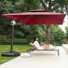 imageEAST OAK and FlameampampShade Patio Umbrella 10ft Square Outdoor Umbrella Large Offset Cantilever Umbrella with 360 Rotation Heavy Duty Windproof and UV Resistant Double Top Umbrella for Pool and Deck Night BlueNight Blue