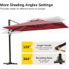 imageEAST OAK and FlameampampShade Patio Umbrella 10ft Square Outdoor Umbrella Large Offset Cantilever Umbrella with 360 Rotation Heavy Duty Windproof and UV Resistant Double Top Umbrella for Pool and Deck Night BlueWine Red