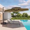 imageEAST OAK and FlameampampShade Patio Umbrella 10ft Square Outdoor Umbrella Large Offset Cantilever Umbrella with 360 Rotation Heavy Duty Windproof and UV Resistant Double Top Umbrella for Pool and Deck Night BlueTan