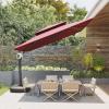 imageEAST OAK and FlameampampShade Patio Umbrella 10ft Square Outdoor Umbrella Large Offset Cantilever Umbrella with 360 Rotation Heavy Duty Windproof and UV Resistant Double Top Umbrella for Pool and Deck Night BlueWine Red