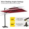 imageEAST OAK and FlameampampShade Patio Umbrella 10ft Square Outdoor Umbrella Large Offset Cantilever Umbrella with 360 Rotation Heavy Duty Windproof and UV Resistant Double Top Umbrella for Pool and Deck Night BlueWine Red