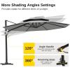 imageEAST OAK and FlameampampShade Patio Umbrella 10ft Square Outdoor Umbrella Large Offset Cantilever Umbrella with 360 Rotation Heavy Duty Windproof and UV Resistant Double Top Umbrella for Pool and Deck Night BlueMountain Grey