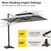 imageEAST OAK and FlameampampShade Patio Umbrella 10ft Square Outdoor Umbrella Large Offset Cantilever Umbrella with 360 Rotation Heavy Duty Windproof and UV Resistant Double Top Umbrella for Pool and Deck Night BlueMountain Grey