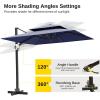 imageEAST OAK and FlameampampShade Patio Umbrella 10ft Square Outdoor Umbrella Large Offset Cantilever Umbrella with 360 Rotation Heavy Duty Windproof and UV Resistant Double Top Umbrella for Pool and Deck Night BlueNight Blue