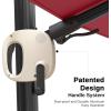 imageEAST OAK and FlameampampShade Patio Umbrella 10ft Square Outdoor Umbrella Large Offset Cantilever Umbrella with 360 Rotation Heavy Duty Windproof and UV Resistant Double Top Umbrella for Pool and Deck Night BlueWine Red