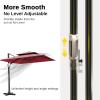imageEAST OAK and FlameampampShade Patio Umbrella 10ft Square Outdoor Umbrella Large Offset Cantilever Umbrella with 360 Rotation Heavy Duty Windproof and UV Resistant Double Top Umbrella for Pool and Deck Night BlueWine Red