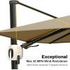 imageEAST OAK and FlameampampShade Patio Umbrella 10ft Square Outdoor Umbrella Large Offset Cantilever Umbrella with 360 Rotation Heavy Duty Windproof and UV Resistant Double Top Umbrella for Pool and Deck Night BlueTan