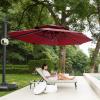 imageEAST OAK and FlameampampShade Patio Umbrella 10ft Square Outdoor Umbrella Large Offset Cantilever Umbrella with 360 Rotation Heavy Duty Windproof and UV Resistant Double Top Umbrella for Pool and Deck Night BlueWine Red