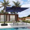 imageEAST OAK and FlameampampShade Patio Umbrella 10ft Square Outdoor Umbrella Large Offset Cantilever Umbrella with 360 Rotation Heavy Duty Windproof and UV Resistant Double Top Umbrella for Pool and Deck Night BlueNight Blue