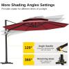 imageEAST OAK and FlameampampShade Patio Umbrella 10ft Square Outdoor Umbrella Large Offset Cantilever Umbrella with 360 Rotation Heavy Duty Windproof and UV Resistant Double Top Umbrella for Pool and Deck Night BlueWine Red