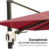 imageEAST OAK and FlameampampShade Patio Umbrella 10ft Square Outdoor Umbrella Large Offset Cantilever Umbrella with 360 Rotation Heavy Duty Windproof and UV Resistant Double Top Umbrella for Pool and Deck Night BlueWine Red