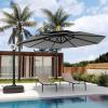 imageEAST OAK and FlameampampShade Patio Umbrella 10ft Square Outdoor Umbrella Large Offset Cantilever Umbrella with 360 Rotation Heavy Duty Windproof and UV Resistant Double Top Umbrella for Pool and Deck Night BlueMountain Grey