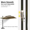 imageEAST OAK and FlameampampShade Patio Umbrella 10ft Square Outdoor Umbrella Large Offset Cantilever Umbrella with 360 Rotation Heavy Duty Windproof and UV Resistant Double Top Umbrella for Pool and Deck Night BlueTan