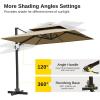 imageEAST OAK and FlameampampShade Patio Umbrella 10ft Square Outdoor Umbrella Large Offset Cantilever Umbrella with 360 Rotation Heavy Duty Windproof and UV Resistant Double Top Umbrella for Pool and Deck Night BlueTan