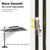 imageEAST OAK and FlameampampShade Patio Umbrella 10ft Square Outdoor Umbrella Large Offset Cantilever Umbrella with 360 Rotation Heavy Duty Windproof and UV Resistant Double Top Umbrella for Pool and Deck Night BlueMountain Grey