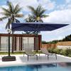 imageEAST OAK and FlameampampShade Patio Umbrella 10ft Square Outdoor Umbrella Large Offset Cantilever Umbrella with 360 Rotation Heavy Duty Windproof and UV Resistant Double Top Umbrella for Pool and Deck Night BlueNight Blue