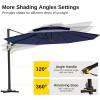 imageEAST OAK and FlameampampShade Patio Umbrella 10ft Square Outdoor Umbrella Large Offset Cantilever Umbrella with 360 Rotation Heavy Duty Windproof and UV Resistant Double Top Umbrella for Pool and Deck Night BlueNight Blue