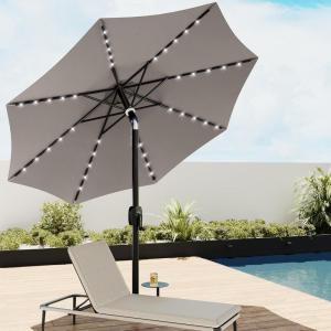 imageEAST OAK PUB23003 4Piece Offset Patio Umbrella Base Plate Set with Mortise and Tenon Joint for Garden BlackMountain Gray