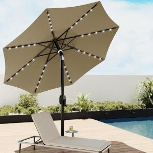 imageEAST OAK PUB23003 4Piece Offset Patio Umbrella Base Plate Set with Mortise and Tenon Joint for Garden BlackTan