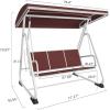 imageEAST OAK 2Person Outdoor Patio Swing Chair with Adjustable Canopy Porch Swing with Comfortable and Breathable Seats Independent Swing Chairs for Garden Balcony Backyard Charcoal BlackRed