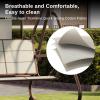 imageEAST OAK 2Person Outdoor Patio Swing Chair with Adjustable Canopy Porch Swing with Comfortable and Breathable Seats Independent Swing Chairs for Garden Balcony Backyard Charcoal BlackChestnut Brown