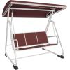 imageEAST OAK 2Person Outdoor Patio Swing Chair with Adjustable Canopy Porch Swing with Comfortable and Breathable Seats Independent Swing Chairs for Garden Balcony Backyard Charcoal BlackRed