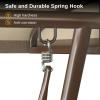 imageEAST OAK 2Person Outdoor Patio Swing Chair with Adjustable Canopy Porch Swing with Comfortable and Breathable Seats Independent Swing Chairs for Garden Balcony Backyard Charcoal BlackChestnut Brown