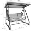 imageEAST OAK 2Person Outdoor Patio Swing Chair with Adjustable Canopy Porch Swing with Comfortable and Breathable Seats Independent Swing Chairs for Garden Balcony Backyard Charcoal BlackUpgrade Charcoal Black
