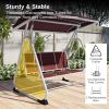 imageEAST OAK 2Person Outdoor Patio Swing Chair with Adjustable Canopy Porch Swing with Comfortable and Breathable Seats Independent Swing Chairs for Garden Balcony Backyard Charcoal BlackRed