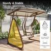 imageEAST OAK 2Person Outdoor Patio Swing Chair with Adjustable Canopy Porch Swing with Comfortable and Breathable Seats Independent Swing Chairs for Garden Balcony Backyard Charcoal BlackRed
