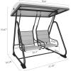 imageEAST OAK 2Person Outdoor Patio Swing Chair with Adjustable Canopy Porch Swing with Comfortable and Breathable Seats Independent Swing Chairs for Garden Balcony Backyard Charcoal BlackCharcoal Black