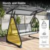 imageEAST OAK 2Person Outdoor Patio Swing Chair with Adjustable Canopy Porch Swing with Comfortable and Breathable Seats Independent Swing Chairs for Garden Balcony Backyard Charcoal BlackUpgrade Charcoal Black