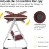 imageEAST OAK 2Person Outdoor Patio Swing Chair with Adjustable Canopy Porch Swing with Comfortable and Breathable Seats Independent Swing Chairs for Garden Balcony Backyard Charcoal BlackUpgrade Red