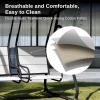 imageEAST OAK 2Person Outdoor Patio Swing Chair with Adjustable Canopy Porch Swing with Comfortable and Breathable Seats Independent Swing Chairs for Garden Balcony Backyard Charcoal BlackCharcoal Black