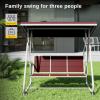 imageEAST OAK 2Person Outdoor Patio Swing Chair with Adjustable Canopy Porch Swing with Comfortable and Breathable Seats Independent Swing Chairs for Garden Balcony Backyard Charcoal BlackRed