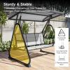 imageEAST OAK 2Person Outdoor Patio Swing Chair with Adjustable Canopy Porch Swing with Comfortable and Breathable Seats Independent Swing Chairs for Garden Balcony Backyard Charcoal BlackCharcoal Black