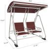 imageEAST OAK 2Person Outdoor Patio Swing Chair with Adjustable Canopy Porch Swing with Comfortable and Breathable Seats Independent Swing Chairs for Garden Balcony Backyard Charcoal BlackRed