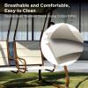 imageEAST OAK 2Person Outdoor Patio Swing Chair with Adjustable Canopy Porch Swing with Comfortable and Breathable Seats Independent Swing Chairs for Garden Balcony Backyard Charcoal BlackChestnut Brown