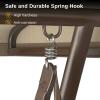 imageEAST OAK 2Person Outdoor Patio Swing Chair with Adjustable Canopy Porch Swing with Comfortable and Breathable Seats Independent Swing Chairs for Garden Balcony Backyard Charcoal BlackChestnut Brown
