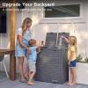 imageEAST OAK 38 Gallon Outdoor Trash Can  Waterproof Resin Garbage Can with Tiered Lid ampamp Drip Tray  Outside Trash Bin for Patio  Kitchen Backyard ampamp Deck  Gray Color76 Gallon